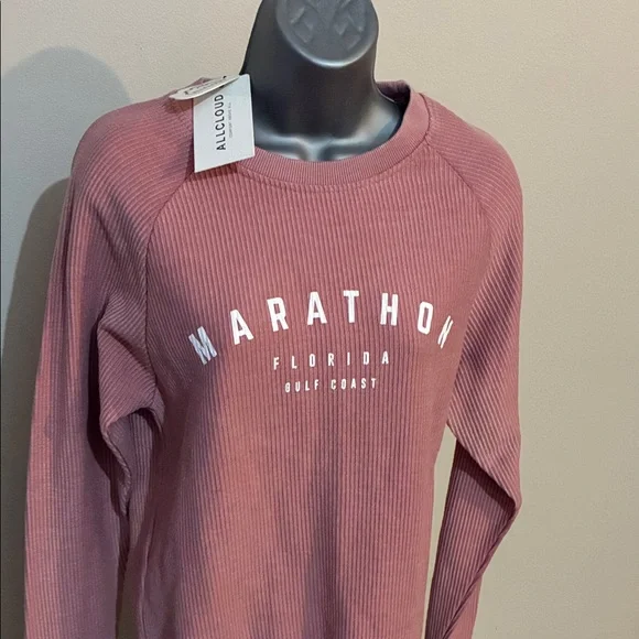 All Cloud Women's Pink corduroy Long Sleeve Top NWT Florida - Picture 1 of 11